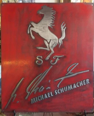 Ferrari  Inspired Vintage Cast Metal Sign – Handmade – Premium Garage Decor - Image 1 of 4