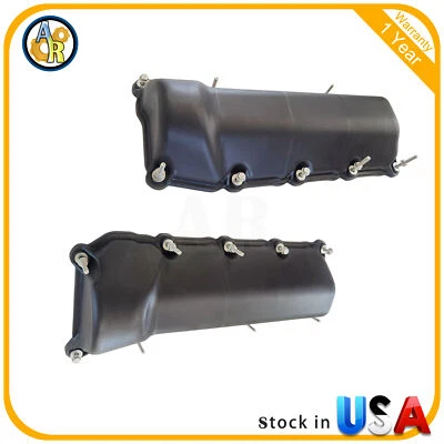 Par de cubiertas de válvula de motor + junta y pernos para 02-12 Dodge Ram 1500 Jeep Liberty Foto 1 de 4