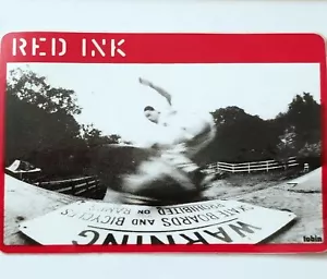 RED INK TOBIN YELLAND SKATEBOARD STICKER VINTAGE SKATE ART PHOTO BW STREET deck - Picture 1 of 9