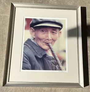 Original Vintage Photo. Signed By Photographer. Asian Man Smoking Pipe. - Picture 1 of 5