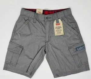 Levi's Boys XX Cargo Relaxed Fit Shorts Gray 8 Reg W24 Adjustable Waistband NEW - Picture 1 of 6