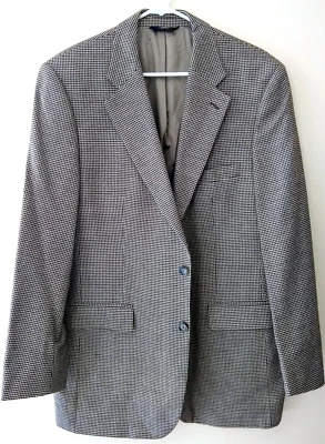 BROOKS BROTHERS "346" MENS 42 LONG HOUNDSTOOTH BLAZER SPORT COAT TAN BROWN - Image 1 of 4