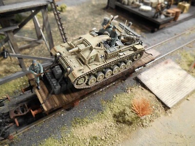 HO Roco Minitank 10th Panzer Army Tank Car with Soldiers A2015 Custom Detail - Image 1 of 3