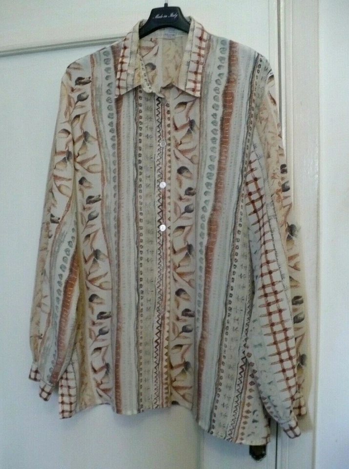 CAMICIA FANTASIA TONI DI MARRONE E GRIGI C& A _ TAGLIA EUR 50 - Immagine 1 di 1