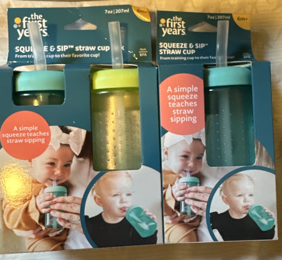 The First Years Squeeze & Sip Toddler Straw Cups - Squeezable 3 Pack - Image 1 of 1