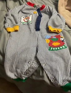 Sears Marken Engineer Strampler, Gr. 18 Mos. gebraucht, Schleppe, Teddybär - Bild 1 von 5