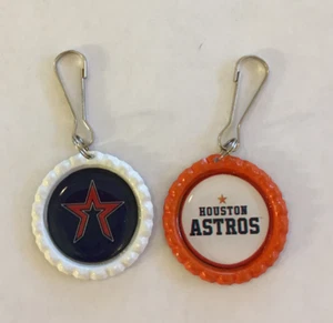 Juego de 2 tiradores de cremallera hechos a mano de los Astros de Houston - Imagen 1 de 1