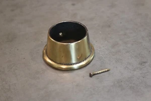 HENREDON ARTEFACTS BRASS DESKTOP PULL-THROUGH HARDWARE plus ORIGINAL BRAD - Picture 1 of 3