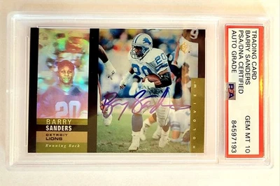 Barry Sanders 1995 Upper Deck SP Football Autograph Card #35 PSA/DNA 10 - Image 1 of 2