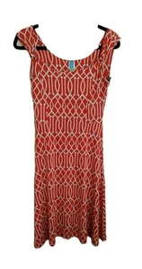 Vestido elástico Touch Express para mujer talla pequeña S naranja blanco y negro sin mangas  - Imagen 1 de 7