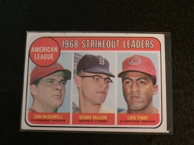 1969 Topps #11 LUIS TIANT-SAM MCDOWELL-DENNY MCLAIN Tarjeta de Líderes de Poncheout! Foto 1 de 2