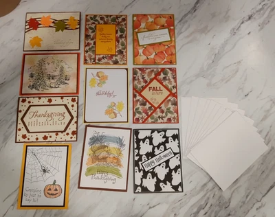 10 Handmade Fall/Halloween/Thanksgiving Cards With Envelopes - 5.5"x 4.25" - Image 1 of 4