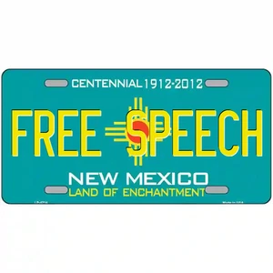 Free Speech New Mexico türkisfarbenes Blechschild - Bild 1 von 1