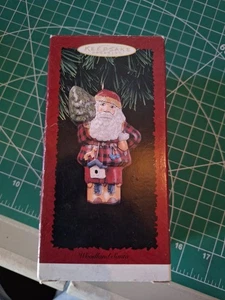 Hallmark Keepsake Ornament Woodland Santa Lata Prensada 1996 Árbol de Navidad Decoración - Imagen 1 de 5