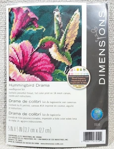 Dimensions HUMMINGBIRD DRAMA Needlepoint KIT 7210 Embroidery UNUSED - Picture 1 of 3