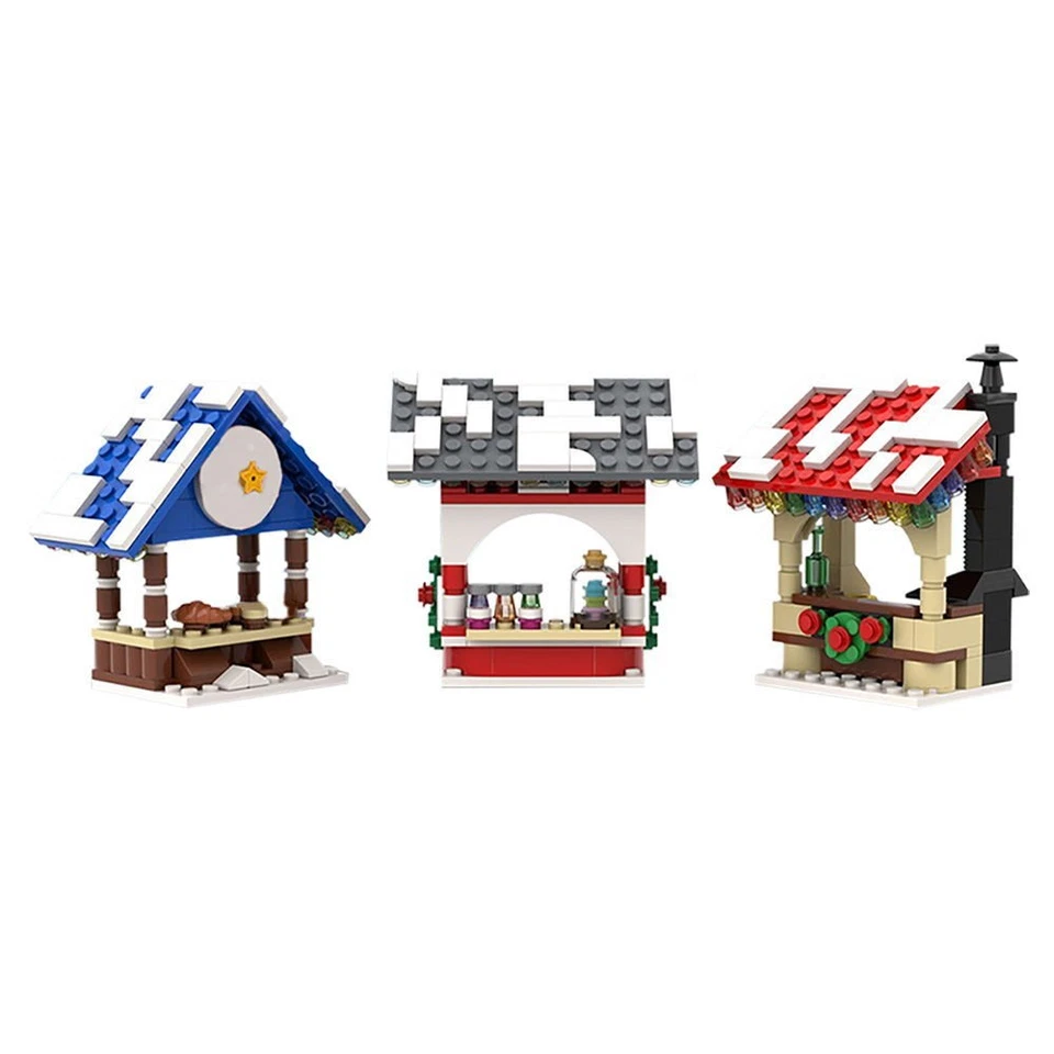 Hot Sale 3-in-1 Winter Village Market Stalls Model Building Kit 314 - Image 1 of 1