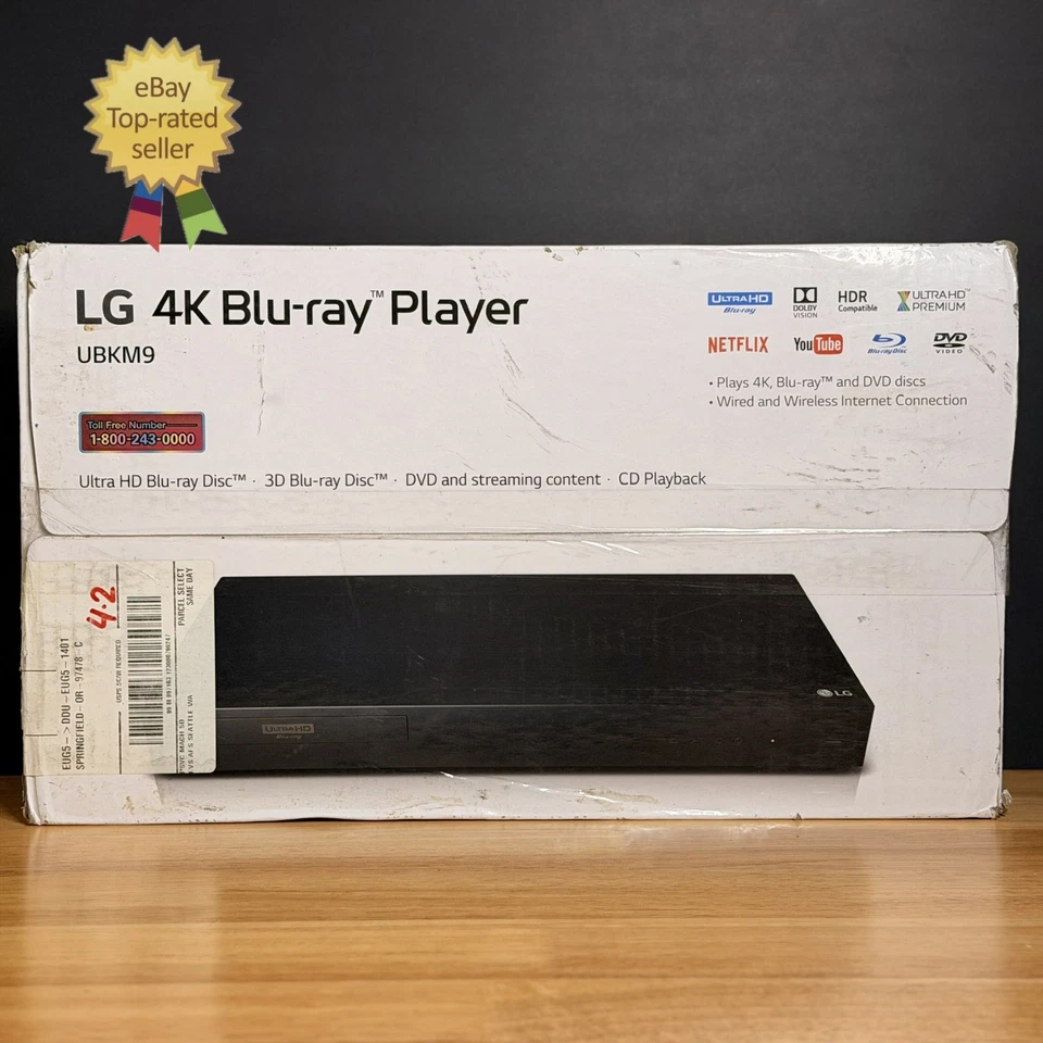 ⚡️NEW LG 4K UBKM9 Region Free WiFi & 4K UHD & 3D Blu-ray & DVD Player ⚠️Open Box - Image 1 of 4
