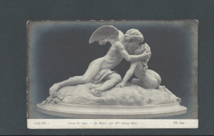Post Card Sculpture Salon de 1907 To Kiss Par Mme Fanny Marc