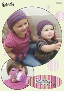 Wendy Knitting Pattern 5459 Hats Mittens Gloves  Baby 3M - 4Y Boys Girls