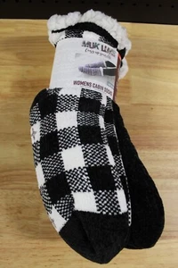 Calcetines de cabina forrados de felpa de chenilla difusa Muk Luks para mujer-2 Pr-Buffalo/negro-L/XL - Imagen 1 de 4