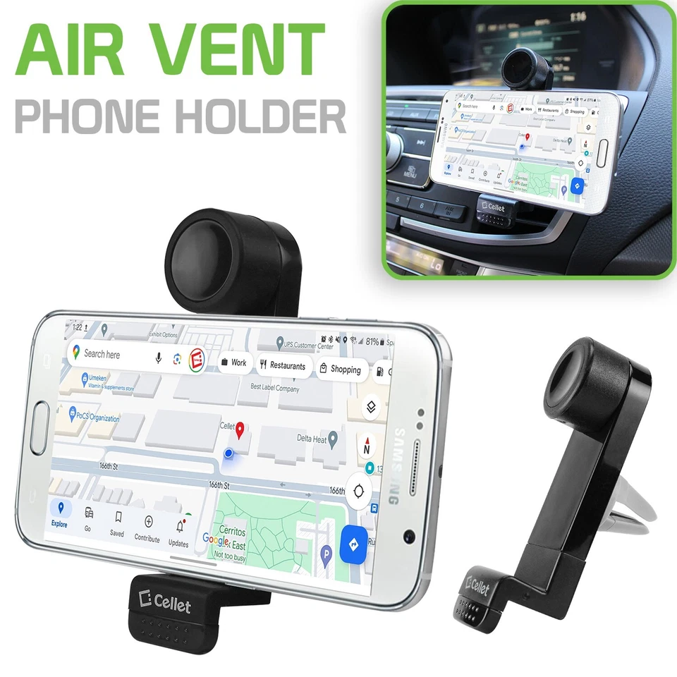 Air Vent Cell Phone Holder Mount - Apple iPhone 13 Pro Max mmini 12 11 XR X - Image 1 of 4