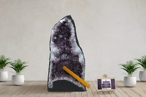 130.7LB Large Natural Amethyst Geode Cathedral Crystal Cluster Specimen Healing - Picture 1 of 14