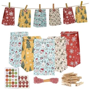 24 Pack Gift for Kids Teenagers Paper Bags Christmas Candy Gift Bags Pouch - Picture 1 of 5