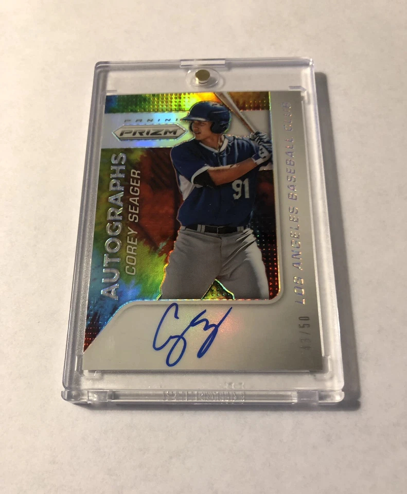 2015 PANINI PRIZM REFRATOR TIE DYE NOVATO AUTÓGRAFO COREY SEAGER AUTOGRAFADO RC #/50 - Imagem 1 de 1