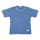 Vintage TOP SPIRIT Daisies Swiss Concept Womens T-Shirt Blue 90s XL