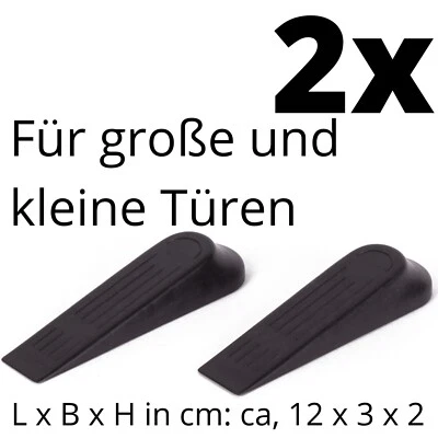 Türstopper Türkeil Türhalter Keil Stopper Feststeller Tür Fenster Schwarz 2er - Bild 1 von 2