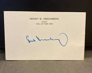 EXCEPTIONAL BASEBALL~SIGNED HANK GREENBERG~HENRY B GREENBERG CALLING CARD “HOF ‘