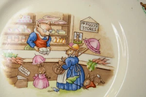 Royal Doulton 8" Plate Bunnykins Mr Piggly's Stores bone china - Picture 1 of 4