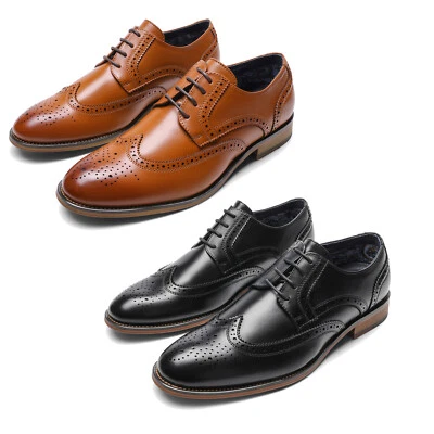 Men's Brogues Dress Oxfords Shoes Business Formal Derby Wedding Shoes Size US - Image 1 of 4