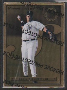 1996 LEAF PREFERRED STEEL GOLD PROMOTIONAL PROMO SAMPLE #76 CECIL FIELDER TIGERS