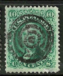 Sc #68 SOTN TARGET Fancy Cancel 10 Cent Washington 1861-62 Civil War US 79F26 - Picture 1 of 2