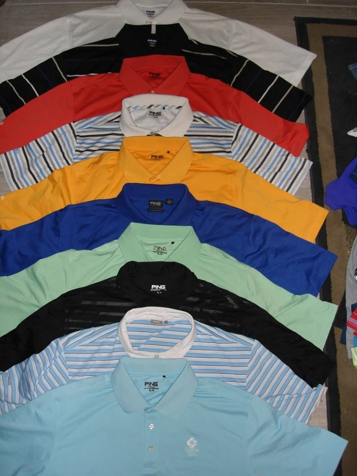 LOT 10 PING SENSOR COOL, DYNAMIC, PERFORMANCE, ECT POLY BLEND S/S POLO SHIRTS XL - Image 1 of 4