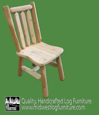 Solid Wood Log Chair ~ Unfinished White Cedar | Handmade in US | Free Shipping - Image 1 of 3