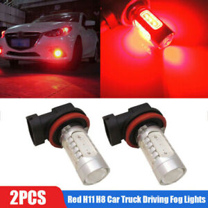 2x Brilliant Red H11 H8 Car Truck Driving Fog Lights Lamp Super Bright LED Bulbs