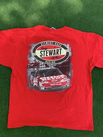 NASCAR Tony Stewart #14 Logo Racing Graphic T Shirt Double Sided Men’s XL Red Cover