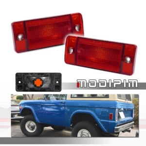 2X Red Lens Rear Side Marker Lights For 70-77 Ford Bronco & 69-72 Ford F-SERIES - Picture 1 of 9
