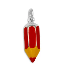 Collana a matita in argento, matita colore rosso, ciondolo in argento sterling 925 - S-665 - Foto 1 di 1
