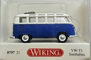 Wiking VW T1 Sambabus Modell 1:87 detailgetreu blau weiß Sammlerauto NEU & OVP - Bild 1 von 1