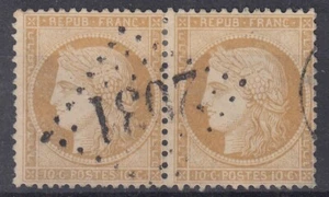 TIMBRE FRANCE CERES DU SIEGE N° 36 EN PAIRE OBLITERATION GC 2031 - COTE 240 € - Imagen 1 de 2