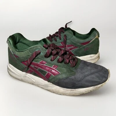 Asics Gel saga para hombre talla 8,5 verde oscuro/borgoña H41VK eu 42 Foto 1 de 4