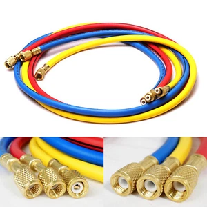3Pcs 1/4" SAE 500PSI Charging Hoses Tube AC Refrigerant R134a Air Conditioning - Picture 1 of 12