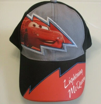 NUEVO CON ETIQUETAS Disney Cars Lightning McQueen #95 Niños Negro Gris Gorra de Béisbol Sombrero Talla 53 cm Foto 1 de 4