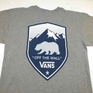 VANS OFF THE WALL CALIFORNIA GRIZZLY BEAR SKATE SKATER TEE T SHIRT Mens S Gray  - Picture 1 of 4