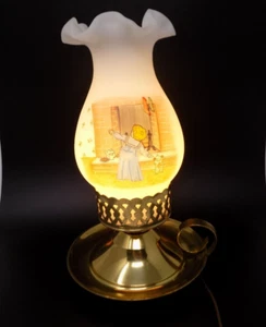 FENTON WEIHNACHTSFANTASY SERIE ""ERWARTUNGEN"" Satinglas Lampe Licht 1984 - Bild 1 von 12