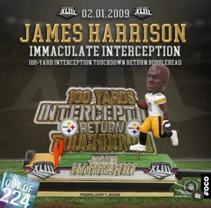 JAMES HARRISON Pittsburgh Steelers SUPER BOWL Interception TD Bobblehead NIB! - Picture 1 of 3