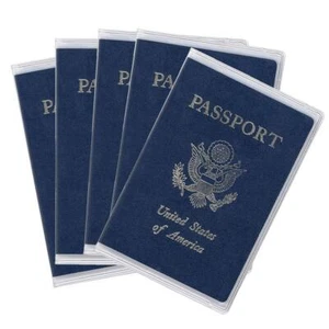 5er Pack transparente Reisepasshülle Arsmat transparent Reisepasshülle Reisedokument	 - Bild 1 von 5